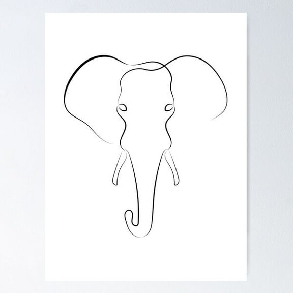 Elephant | One Line Art | Minimal Art | One Line Artist | Minimalist Poster Wall Art, Modern Wall Decor For Living Room Bedroom, 8x12 UNFRAMED