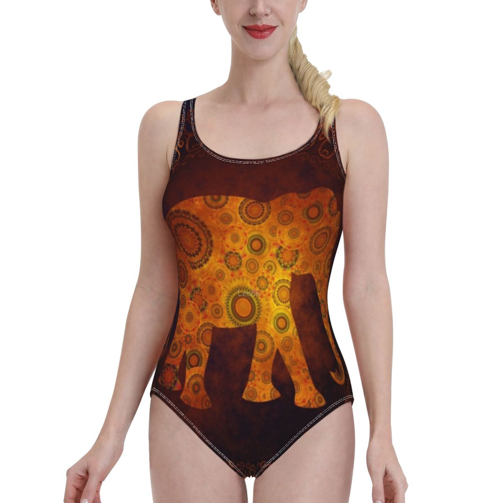 Elephant One Shoulder Ruffle Swimsuit Women Swimwear Sexy Beach Wear ...