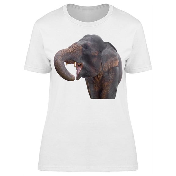 Elephant Open Mouth T-Shirt Women -Image by Shutterstock, Female Medium