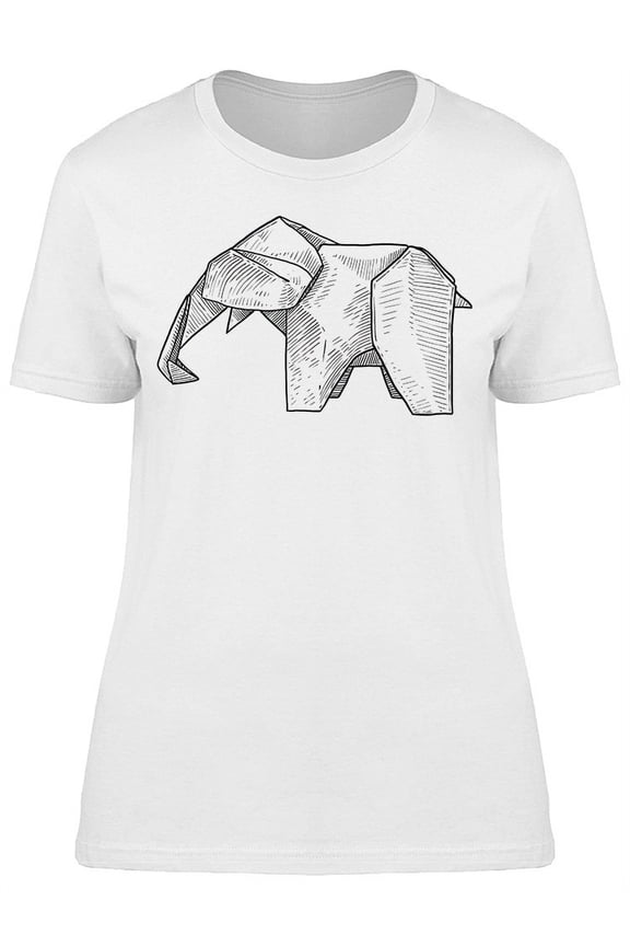 Elephant Origami Line Art Tee Women's -Image by Shutterstock