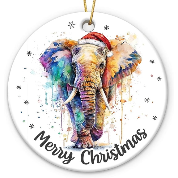 Elephant Ornament 2025 Elegant Friendship Ornament Gift Exchange, Unique Christmas Tree Decoration for Men Women Friends, Animal Lovers Keepsake Idea
