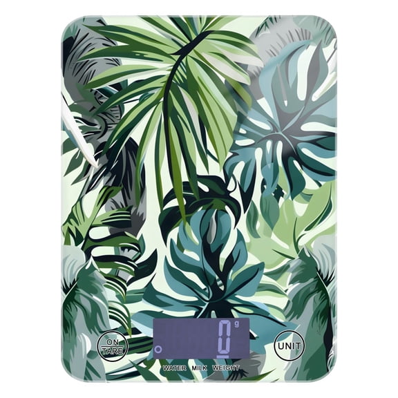 Elephant Palm Leaves Food Scale Digital Kitchen Scale Waterproof Grams Ounces lbs for Weight Loss