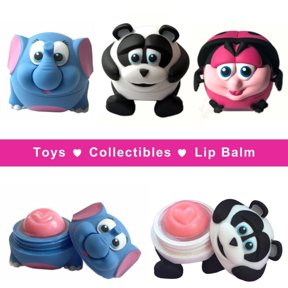 Elephant, Panda & Ladybug Lip Balm Toys