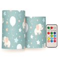 thumbnail image 1 of Elephant Pattern Flameless LED Candle Set with Remote, Battery Operated Color Changing Pillar Candles, Set of 2, 1 of 7