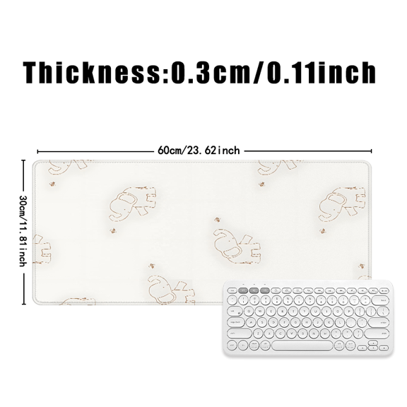 Elephant Pattern Mouse Pad 31.5 x 11.82 Inches Rubber Desk Mat for Office Home Use