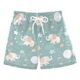 thumbnail image 1 of Elephant Pattern Swim Trunks Quick Dry Beach Pool Board Shorts Lightweight Stylish Print Sizes 2T to XL, 1 of 8
