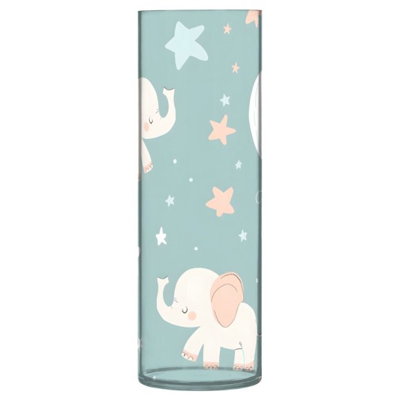 Elephant Pattern Vase Flower Vase Clear Unbreakable Plastic Tall Decorative 11.8in