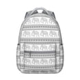 thumbnail image 1 of Elephant Patterned School Backpack - Waterproof Bookbag for College, Trendy Laptop Backpack for Work, Comfortable Straps, Cute Elephant Themed Gift, 1 of 6