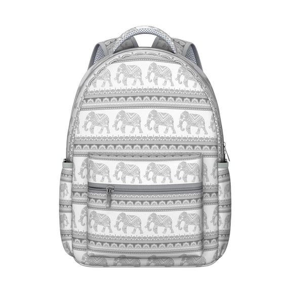 Elephant Patterned School Backpack - Waterproof Bookbag for College, Trendy Laptop Backpack for Work, Comfortable Straps, Cute Elephant Themed Gift