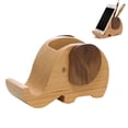 thumbnail image 1 of Elephant Pen Holder and Phone Stand - Handcrafted Wooden Desk Organizer with Storage, Cute Elephant Desk Decor for Women | Elephant Gifts for Christmas, Birthday, Home Office Desk Decoration, 1 of 5