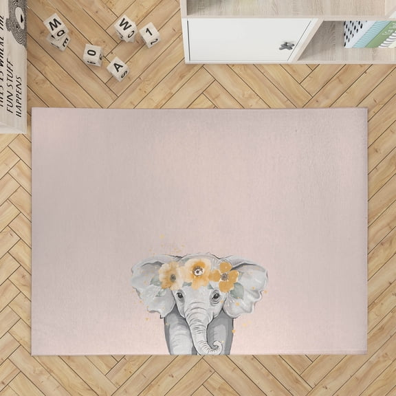 Elephant Pink Kids Play Mat