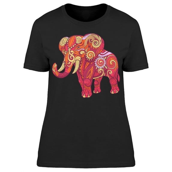 Elephant Pink Ornament T-Shirt Women -Image by Shutterstock, Female XX-Large