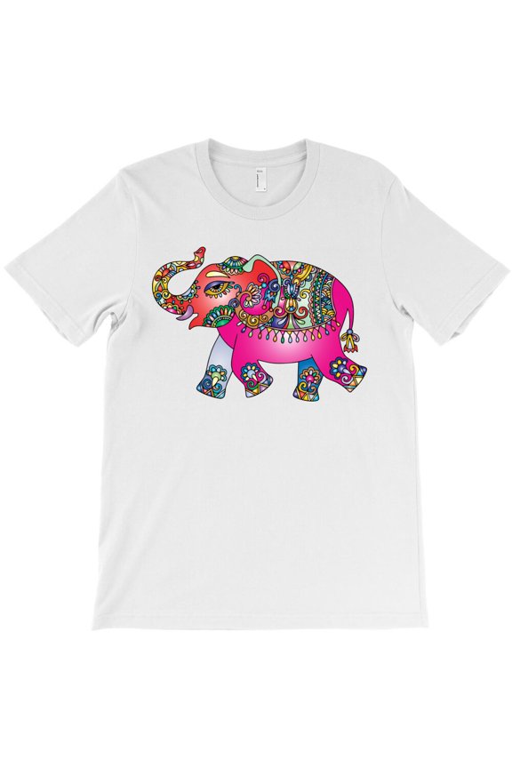 Elephant Pink Ornamental Design Themed Natural and Stylish Graphic G31099 Unisex T-Shirt, Up to Size 5XL