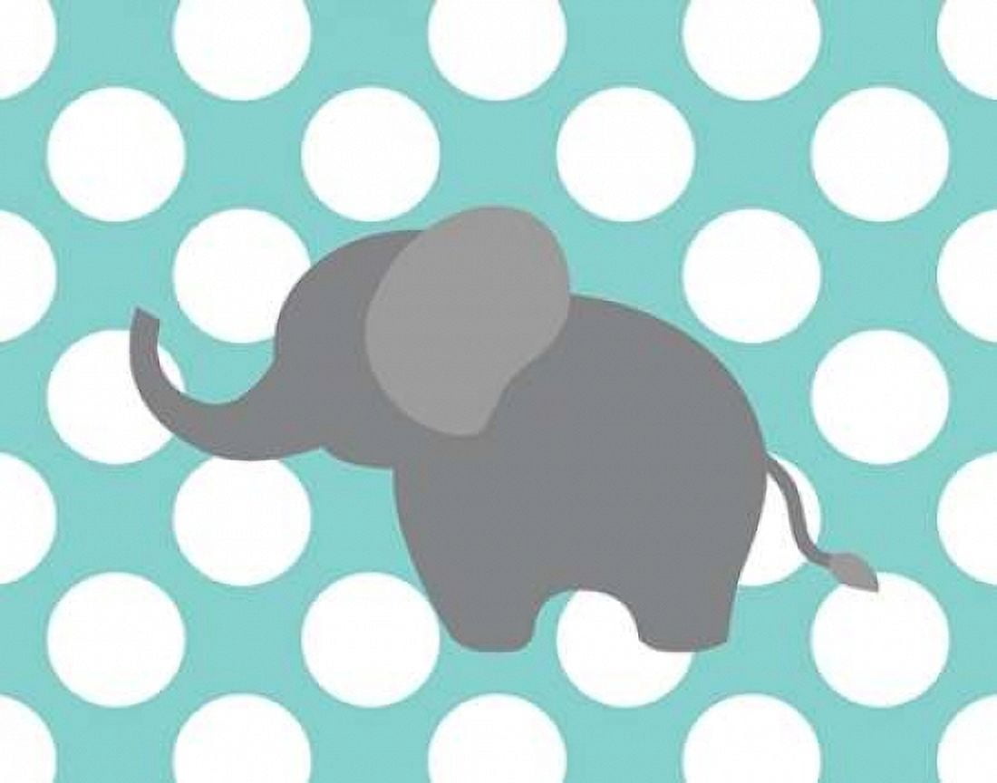 Elephant Polka Dots Canvas Art - Tamara Robinson (22 x 28)