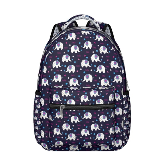 Elephant Print Backpack for Work - Waterproof Durable School Bookbag, Fashionable Laptop Backpack for College, Comfortable Straps, Cute Elephant Gift