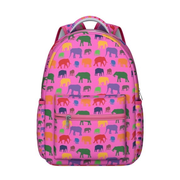 Elephant Print School Backpack - Durable Waterproof Bookbag for Students, Ergonomic Laptop Backpack for College, Cute Gift for Teens