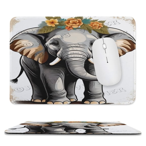 Elephant Printed Mouse Pad, 8"x10", Non Slip Rubber Base MousePads for Office Laptop