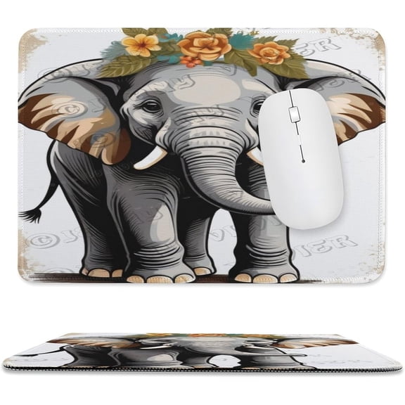 Elephant Printed Mouse Pad, 8"x10", Non Slip Rubber Base MousePads for Office Laptop