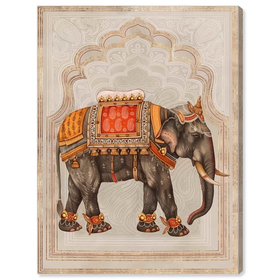 Elephant Queen Canvas Oriental Wall Decor by Art Remedy, Gallery Wrapped, 30 x 36