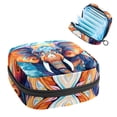 thumbnail image 1 of Elephant Sanitary Napkin Bags Storage Bag Hiking Pouch Small Canvas Zipper Pouch, 4.7x6.6x6.6 in, Period Purse for Feminine Hygiene Products, 1 of 6
