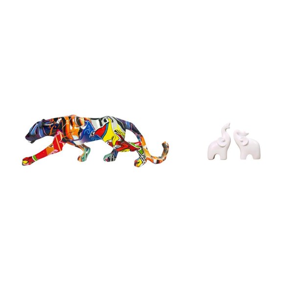 Elephant Sculpture Walking Ornament Figurine Resin Craft for Home Office Bedroom Tabletop Decoration