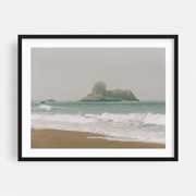 Elephant Seal Viewing Point, San Simeon 01 - San Simeon California Photography Beach Ocean Coast Waves Scenic Coastal Nature Black Framed Wall Art Print 6 x 8 inches