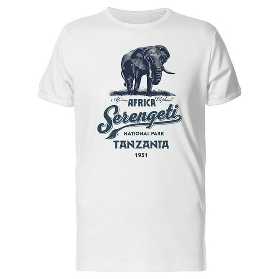 Elephant Serengeti Tanzania T-Shirt Men -Image by Shutterstock, Male Large