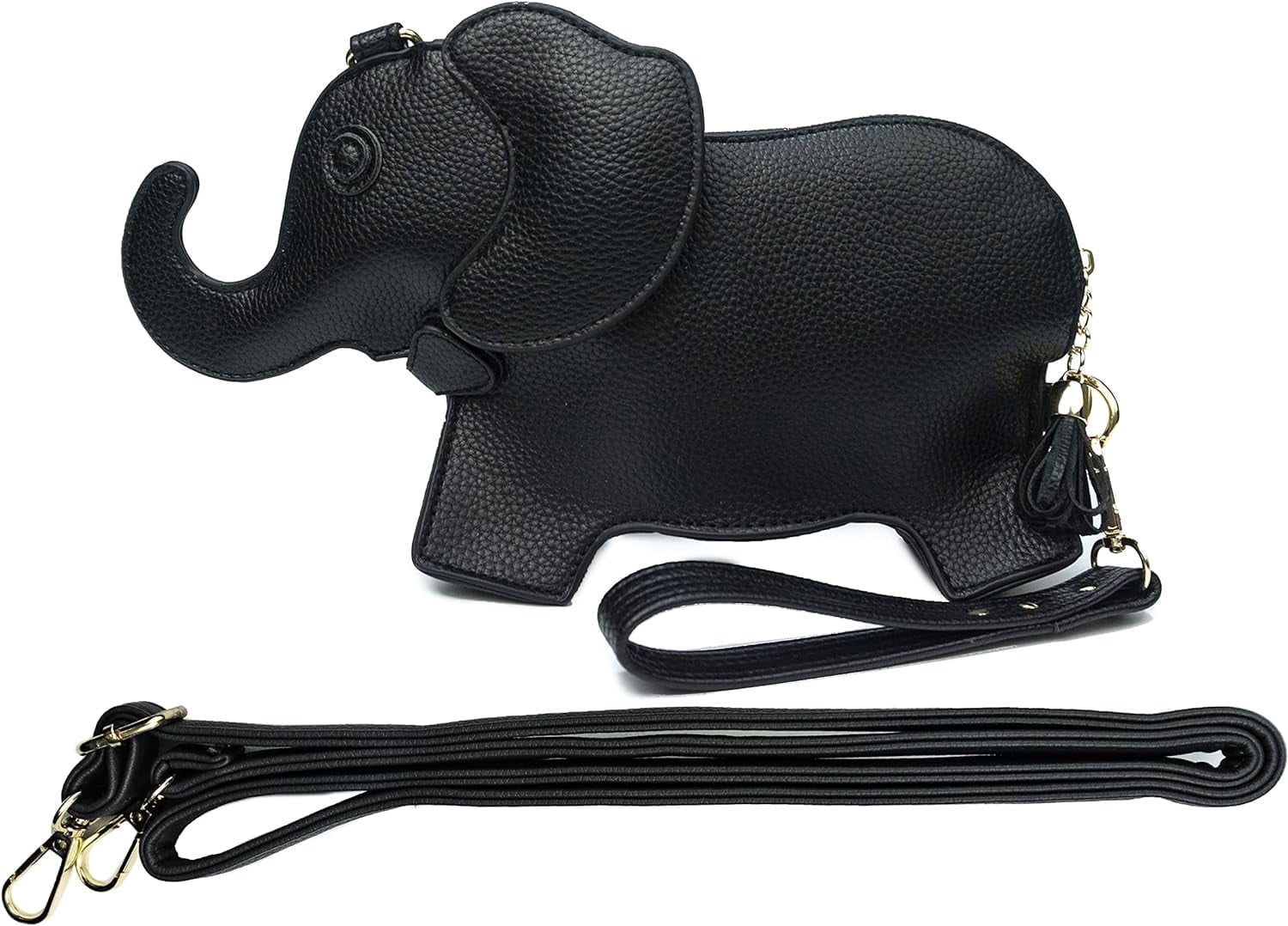 Elephant Shaped Crossbody Bag for Women Shoulder Handbag PU Leather Wristlet Clutch Purse