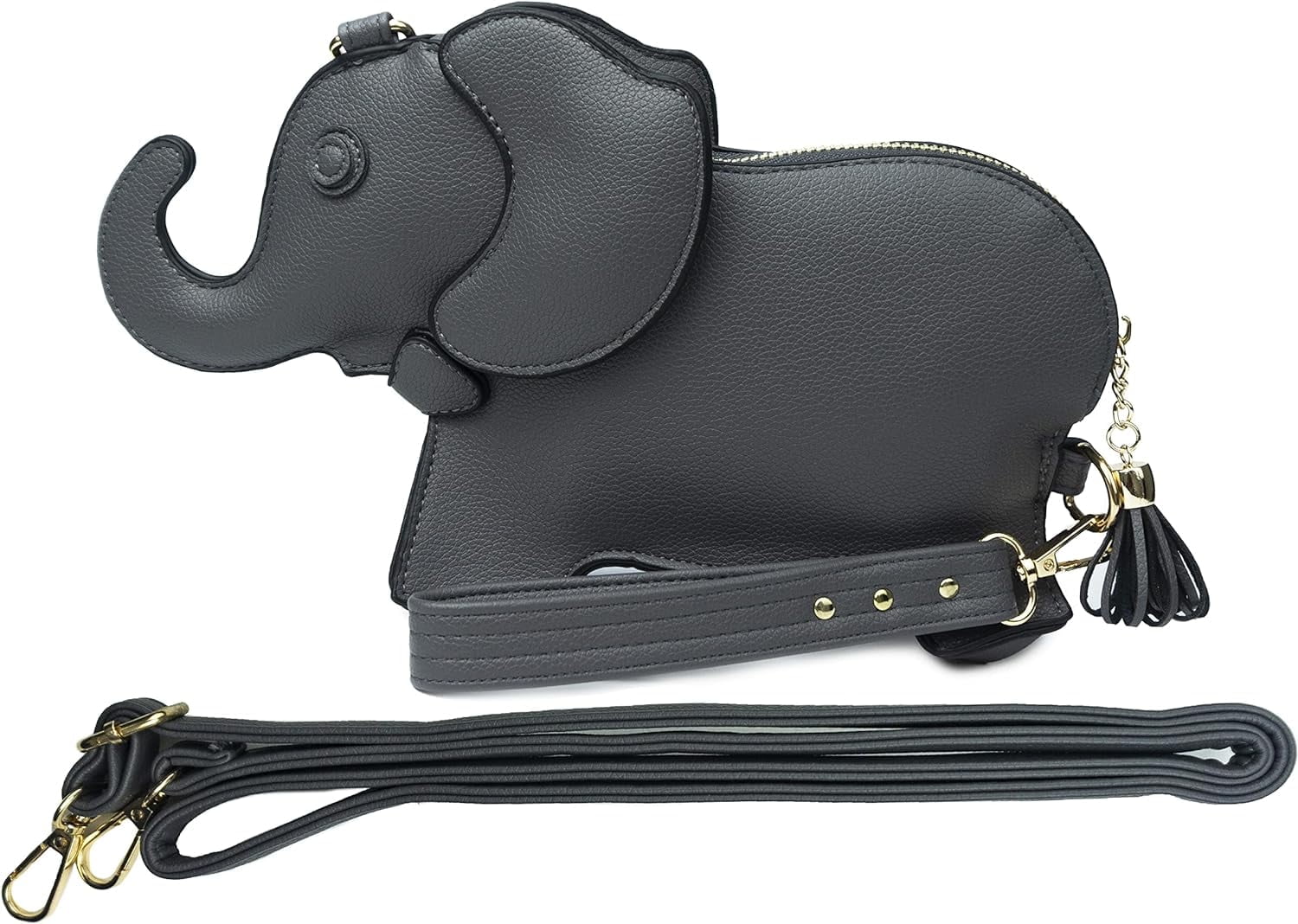 Elephant Shaped Crossbody Bag for Women Shoulder Handbag PU Leather Wristlet Clutch Purse