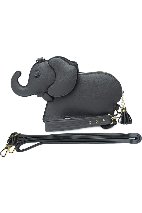 Elephant Shaped Crossbody Bag for Women Shoulder Handbag PU Leather Wristlet Clutch Purse