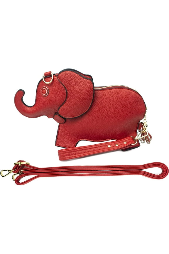 Elephant Shaped Crossbody Bag for Women Shoulder Handbag PU Leather Wristlet Clutch Purse