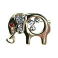thumbnail image 1 of Elephant Shaped Gold-Tone Brooch Pin With Rhinestone Accents TMP209, 1 of 2