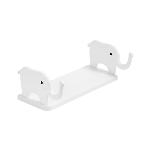 Elephant Shelf, No Drill Wall Shelf for Bathroom Storage, Adhesive Floating Shelf with Hook, Kids Room Decor Organizer