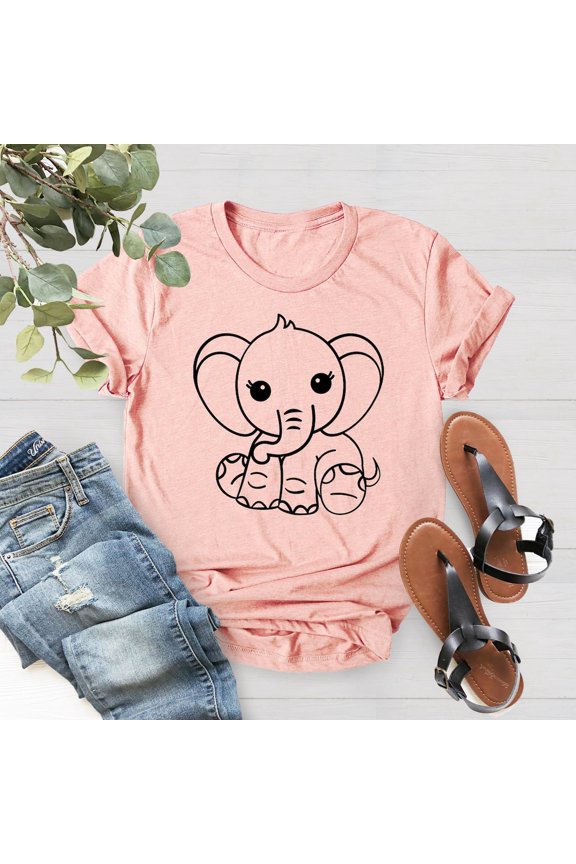 Elephant Shirt, Cute Elephant T Shirt, Elephant Shirt , Birthday Gift, Elephant T-Shirt, Elephant Outfit, Animal Lover Gift All Size S-5Xl