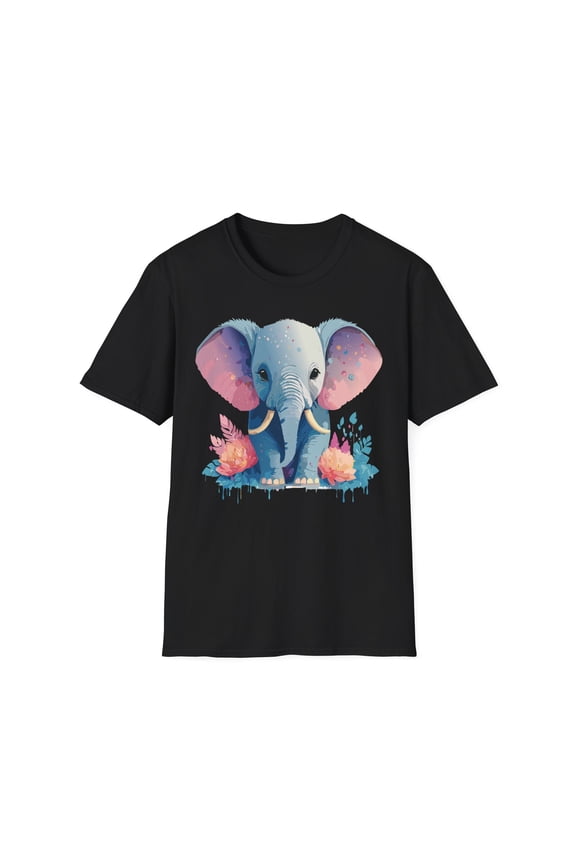 Elephant Shirt, T Shirt with Elephant, Elephant on T Shirt, T Shirt with Animation, Animals Tee Shirt