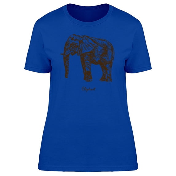 Elephant Sideview Silhouette T-Shirt Women -Image by Shutterstock, Female Large