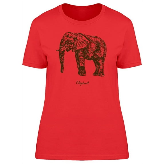 Elephant Sideview Silhouette T-Shirt Women -Image by Shutterstock, Female Small
