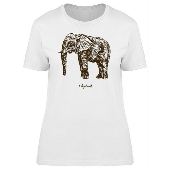 Elephant Sideview Silhouette T-Shirt Women -Image by Shutterstock, Female XX-Large