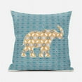 thumbnail image 1 of Elephant Silhouette Duo Indoor/Outdoor Pillow with Removable Cover in Green Pink Orange16x16, 1 of 4
