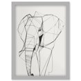 thumbnail image 1 of Elephant Simple Polygon Line Drawing Illustration Artwork Framed Wall Art Print A4, 1 of 4