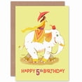 thumbnail image 1 of Elephant Skates 5th Birthday Greetings Card Plus Envelope Blank inside, 1 of 3