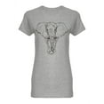 thumbnail image 1 of Elephant Sketch Design Shaped T-Shirt Women -Image by Shutterstock, Female Large, 1 of 2