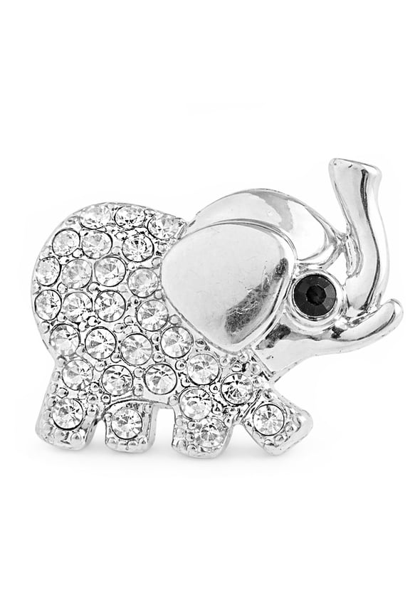 Elephant Snap Jewelry Ginger Charm 18MM Animal Silver Rhinestone Button for DIY Interchangeable, Customizable Jewelry Accessories