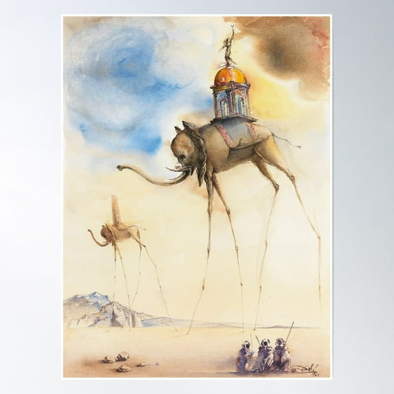 Elephant Spatiaux (1965) By Salvador Dali Poster Wall Art, Modern Wall Decor, 12x18 UNFRAMED