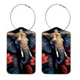 thumbnail image 1 of Elephant Square PU Leather Luggage Tags - 2 Pack with Privacy Cover and Stainless Steel Ring - Suitable for Travel, Backpack, Handbag - Suitcase Tags, Travel Tag, 1 of 7