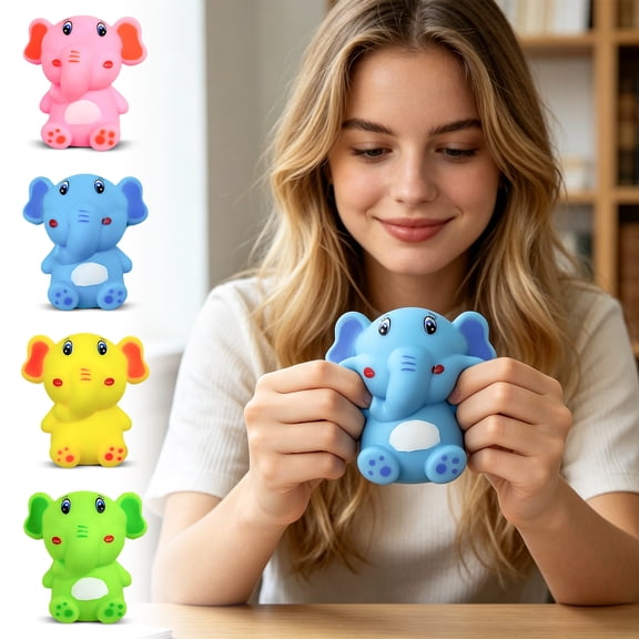 Elephant Squishy,Pink Sculpting Sensory Fidget for Stress Relief,Soft Squeeze Stress Ball,Quiet Stimming Tool for Adult Anxiety Fun,Pink