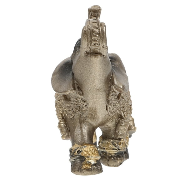 Statue Resin Figurine with Trunk Upward for Wealth and Home Decor, Lucky Elephant Ornament for Living Room