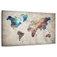 thumbnail image 1 of Elephant Stock Abalone World Map Wall Art - Horizontal Canvas Wall Art - Living Room Wall Decor - Map Canvas - Beige And Brown Decor - 45" x 30", 1 of 8