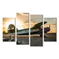 thumbnail image 1 of Elephant Stock Abandoned Old Plane Wall Art - Horizontal Multi Panel Canvas - Living Room Wall Decor - Transportation Multi Panel - Beige And Green Decor - 24" x 14", 1 of 4