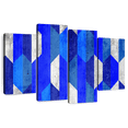 thumbnail image 1 of Elephant Stock Abstract Blue Hexagons Wall Art - Horizontal Multi Panel Canvas - Living Room Wall Decor - Abstract Multi Panel - Blue And Gray Decor - 43" x 27", 1 of 8